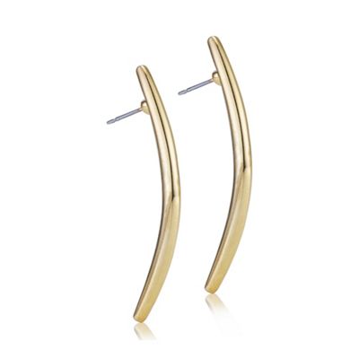 Gold curved stick earring